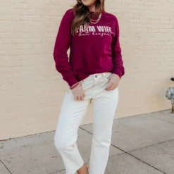 Farm Wife But Boujee Cursive Graphic Crewneck 11 Farm Wife But Boujee Cursive Graphic Crewneck -Women's Clothing Store 0P1A0400