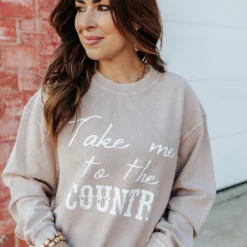 Take Me To The Country Ribbed Graphic Crewneck