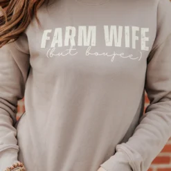 Farm Wife But Boujee Cursive Graphic Crewneck 10 Farm Wife But Boujee Cursive Graphic Crewneck -Women's Clothing Store 0P1A1100