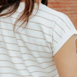 Thin Striped Knit Dolman Tee -Women's Clothing Store 0P1A1301