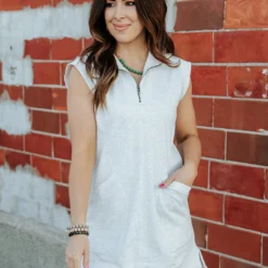 Quarter Zip Active Tank Dress