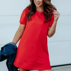 Subtle Argyle Puff Sleeve Dress