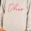 Cursive Ohio Grey Ribbed Graphic Crewneck