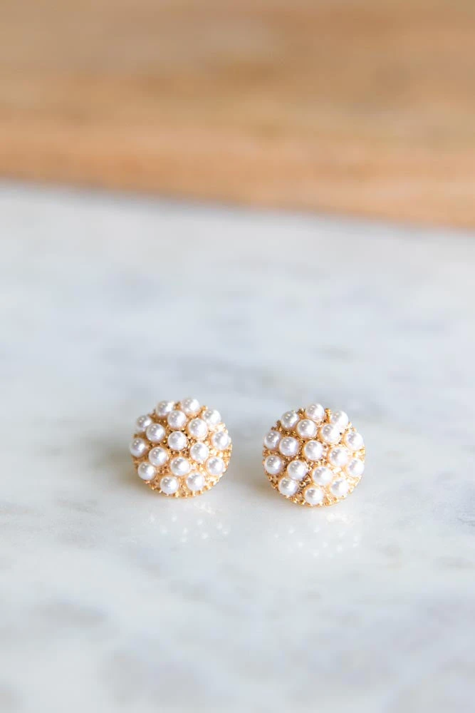 Clustered Pearls Stud Earrings 1 Clustered Pearls Stud Earrings