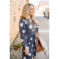 Brushed Dot Tie Dress -Women's Clothing Store 123959889 3643520369039945 4782148803125662503 n