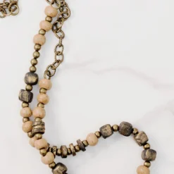 Bel Koz Mixed Charcoal Squared Single Clay Necklace -Women's Clothing Store 225A2510