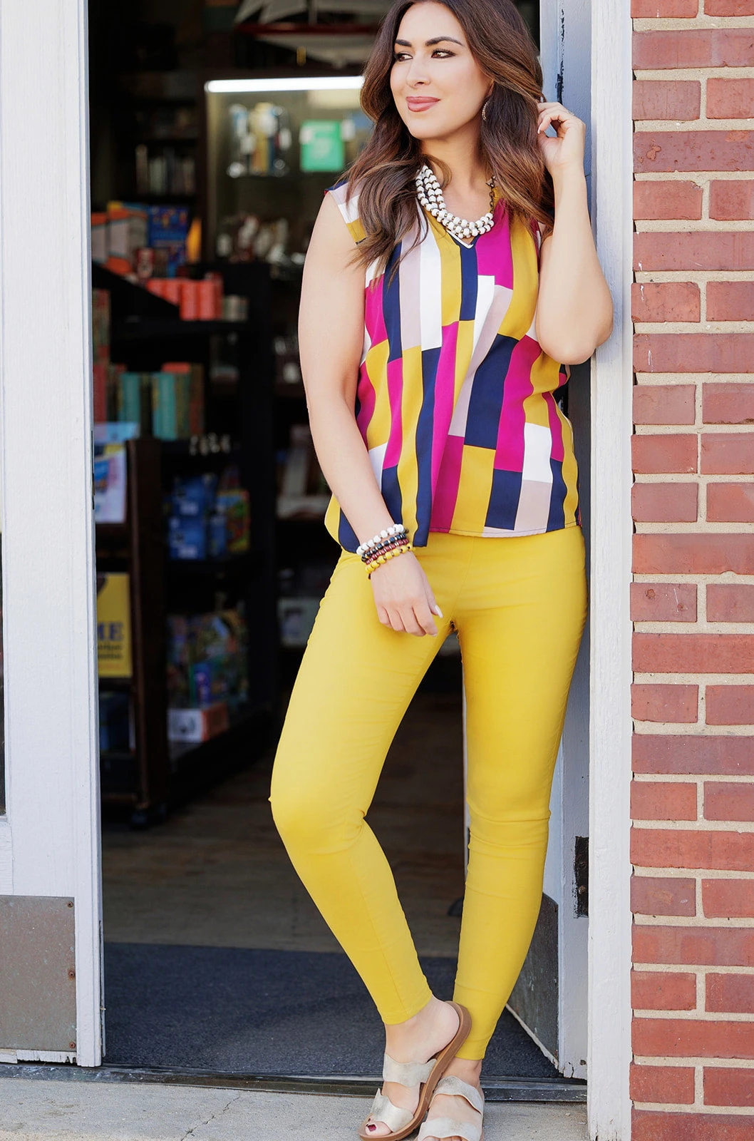 Color Blocked Flutter Trim Blouse 16 Color Blocked Flutter Trim Blouse - Image 16