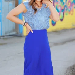 Vertical Striped Flutter Tank -Women's Clothing Store 225A3423