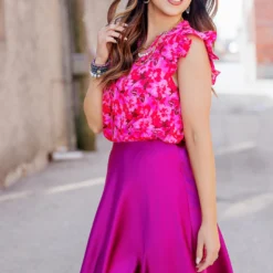 Petunia Ruffle V Tank 15 Petunia Ruffle V Tank -Women's Clothing Store 225A3655