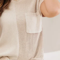 Mixed Knits Pocket Accented Short Sleeve Sweater 26 Mixed Knits Pocket Accented Short Sleeve Sweater -Women's Clothing Store 225A6474 6ebed901 d77a 4043 a9d0 e7d9bf5b9660