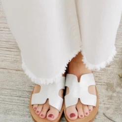 Corky's Hold Please White Metallic Sandals