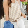 Striped Tie Bottom Tank