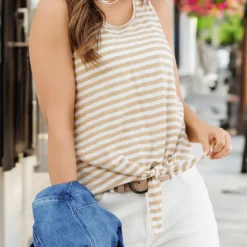 Striped Tie Bottom Tank