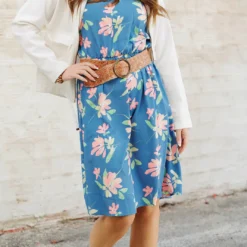 Painted Petals Ruffle Trim Dress 36 Painted Petals Ruffle Trim Dress -Women's Clothing Store 225A9143