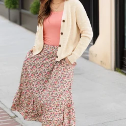 Woven Button Accented Cardigan 25 Woven Button Accented Cardigan -Women's Clothing Store 225A9483