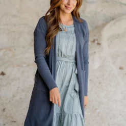 Waffled Two Pocket Tunic Cardigan -Women's Clothing Store 440394645 850576950442776 7734777846030481765 n