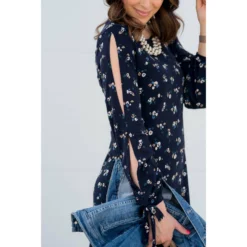 Mini Floral Slit Sleeve Dress -Women's Clothing Store BB 0007 1