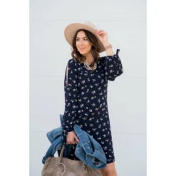 Mini Floral Slit Sleeve Dress -Women's Clothing Store BB 0009