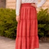 Spotted Tiered Maxi Skirt