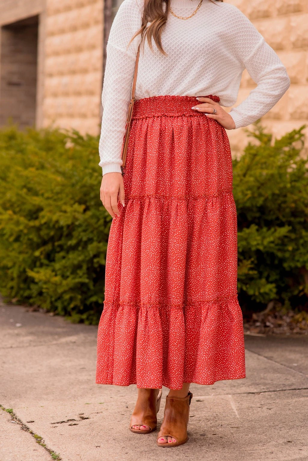 Spotted Tiered Maxi Skirt 1 Spotted Tiered Maxi Skirt