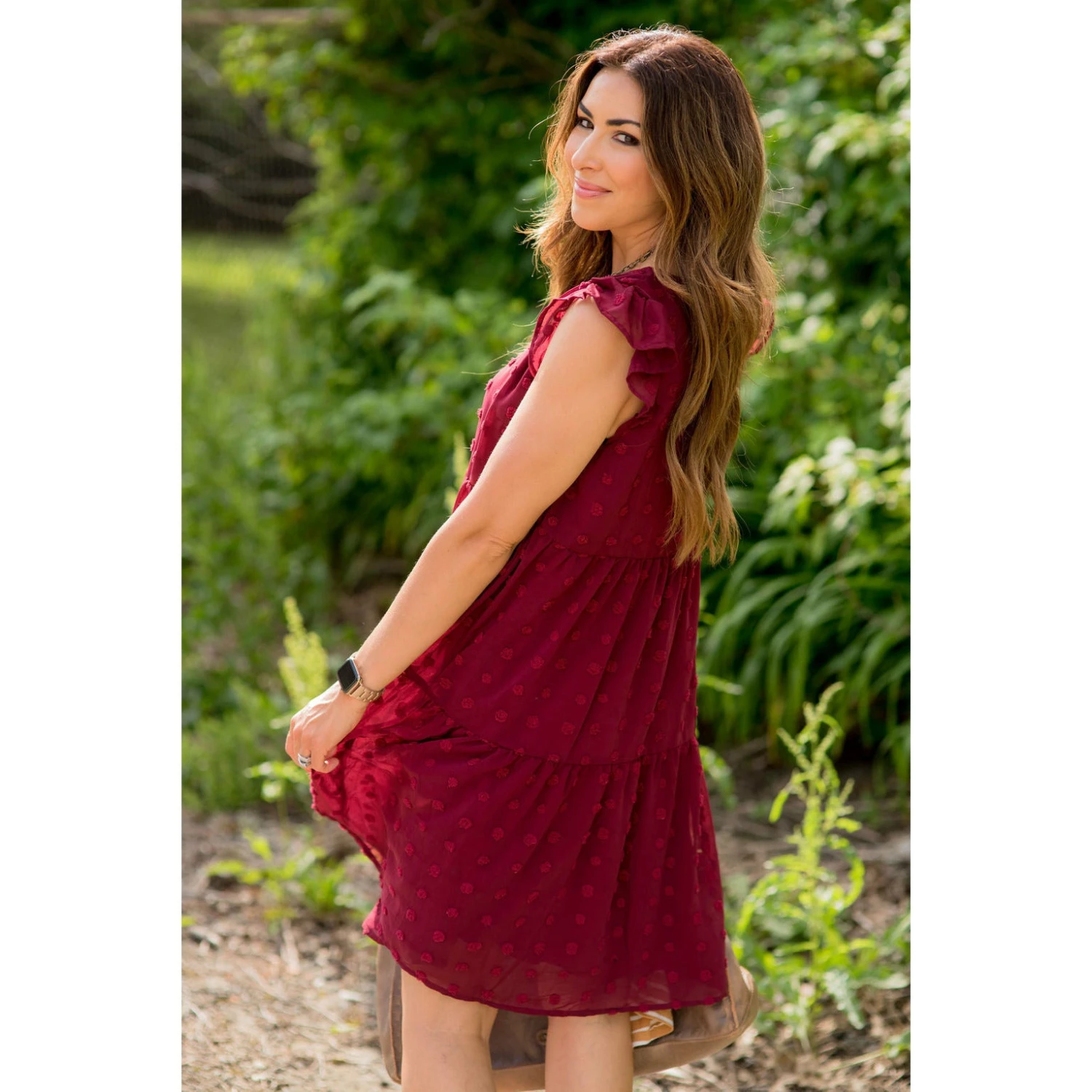 Tiered Textured Dot Dress 12 Tiered Textured Dot Dress - Image 12