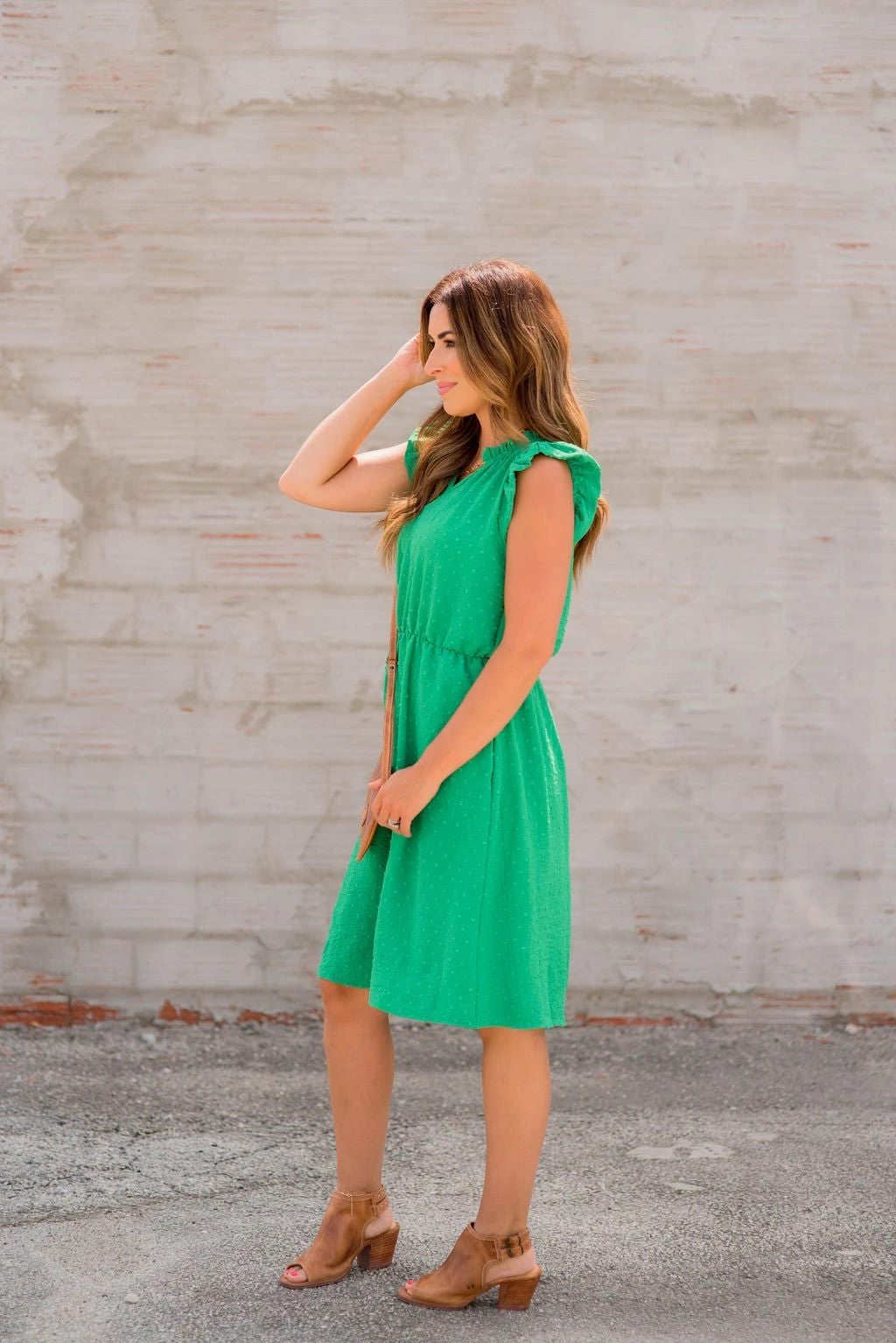 Swiss Dots Ruffle Trim Dress 3 Swiss Dots Ruffle Trim Dress - Image 3