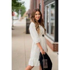 Circle Ruffle Bottom 3/4 Sleeve Dress -Women's Clothing Store BB 0041 525da451 3417 4305 bf3f c8d0ebfb3628