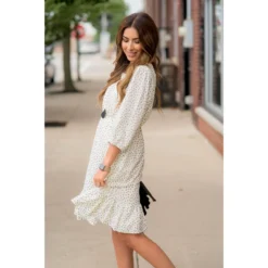 Circle Ruffle Bottom 3/4 Sleeve Dress -Women's Clothing Store BB 0043 aae0dc57 a8e0 4e9f b3d2 c0c99bf43a5d