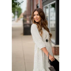 Circle Ruffle Bottom 3/4 Sleeve Dress -Women's Clothing Store BB 0047 499e4caa fd18 4598 8e20 072a08b5b90f