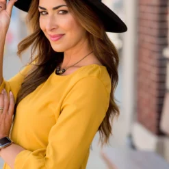 Mustard Flutter Sleeve Blouse -Women's Clothing Store BB 0049 d61bebb0 9a2a 4164 8e9b e69adbef907a 127951