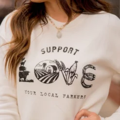 Support Your Local Farmers Love Graphic Crewneck -Women's Clothing Store BB 0050 47fe3c09 6f97 4658 b7a7 14b0a2b69ad5 871055