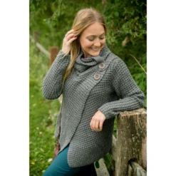 Double Side Button Wrap Cardigan -Women's Clothing Store BB 0057