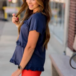 Double Ruffle Accents Tiered Tee -Women's Clothing Store BB 0075 a376c094 2954 4e22 99d1 b4b6be4f503c 574069