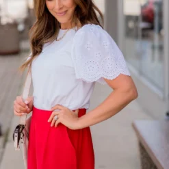 Scalloped Accent Shorts -Women's Clothing Store BB 0078 95a2aea2 32cf 4f97 a53e d3ee81f9d481 318741