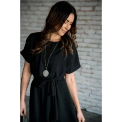 Short Sleeve Tie Dress -Women's Clothing Store BB 0079