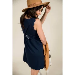 Textured Scalloped Tank Dress -Women's Clothing Store BB 0090