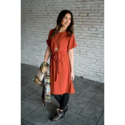 Short Sleeve Tie Dress -Women's Clothing Store BB 0099