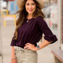 Textured Flutter Blouse -Women's Clothing Store BB 0112 1ae8d877 405e 4699 ae2b 61699880e86e 998896