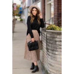 Ribbed Cowl Neck Long Sleeve Sweater Tee -Women's Clothing Store BB 0127 ff5e30ce 96af 4b96 a386 2a463f6e9d24