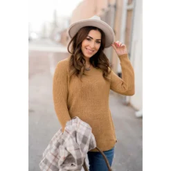 Side Slit Knit Sweater -Women's Clothing Store BB 0134 efdefc9f 75b8 46a7 b217 eb596b42ef7a