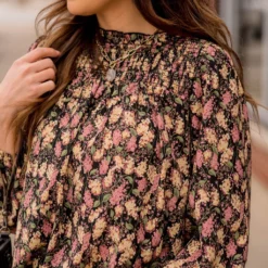 Blossoms Cinched Trim Blouse -Women's Clothing Store BB 0152 2374323d 05ec 4ece bcfe 12cffebf276b 424120