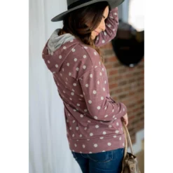 Heathered Polka Dot Hoodie -Women's Clothing Store BB 0156 0f0b9b17 c030 4a94 94be 42fbbd6afae3