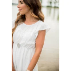 Eyelet Stitched Dress -Women's Clothing Store BB 0165 1f0a1b9d e4f1 416f ac5f cd0eb02949ff