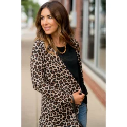 Basic Leopard Tunic Cardigan -Women's Clothing Store BB 0176 2da1f1a1 b98a 4b44 9636 08c1339b8fa7