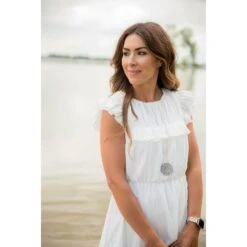 Eyelet Ruffle Trim Bibbed Dress -Women's Clothing Store BB 0194 d4f5e137 66a5 41a3 be74 00ff5e4c9c80