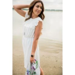 Eyelet Ruffle Trim Bibbed Dress -Women's Clothing Store BB 0198 e0060dc3 542a 42e0 b318 cb2792a37978