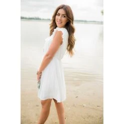 Eyelet Ruffle Trim Bibbed Dress -Women's Clothing Store BB 0204 42b42c80 7221 4eb2 bf31 d5219b838192