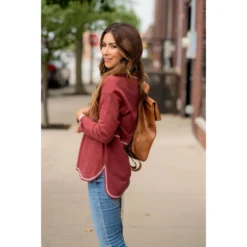 Stitched Accent Sweatshirt -Women's Clothing Store BB 0207 e573d9b2 6619 45d8 ac6b ec148285175c