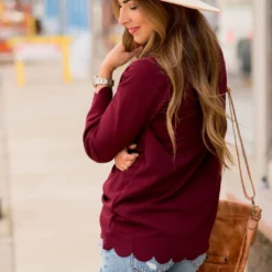 Scalloped Edge 3/4 Sleeve Blouse -Women's Clothing Store BB 0230 41dbd72b 573d 4031 8196 7c2c973b7fe4 632683