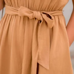 Ruffled V Tie Waist Dress -Women's Clothing Store BB 0240 f4091b87 e7b5 444b 9bfe dccd2a31a576